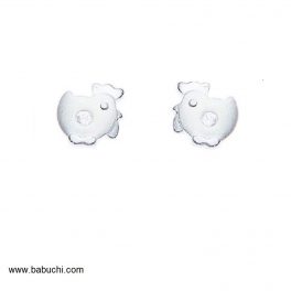 Pendientes niña plata gallina Pendientes niña plata gallina
