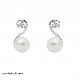 Pendientes plata perla tu y yo mujer Pendientes plata perla tu y yo mujer