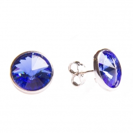 Pendientes de plata y swarovski azul grande Pendientes de plata y swarovski azul grande