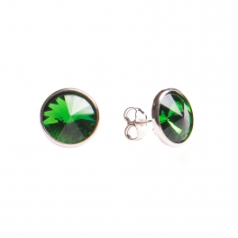 Pendientes de plata y swarovski verde pequeño Pendientes de plata y swarovski verde pequeño