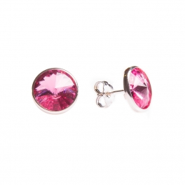 Pendientes de plata y swarosvski rosa pequeño Pendientes de plata y swarosvski rosa pequeño