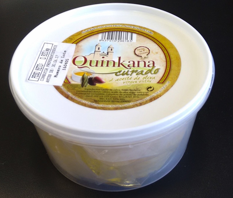 Queso Quinkana puro de cabra curado en aceite de oliva virgen extra AOVE tarrina 1kg