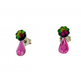 Pendientes flor plata Mika...